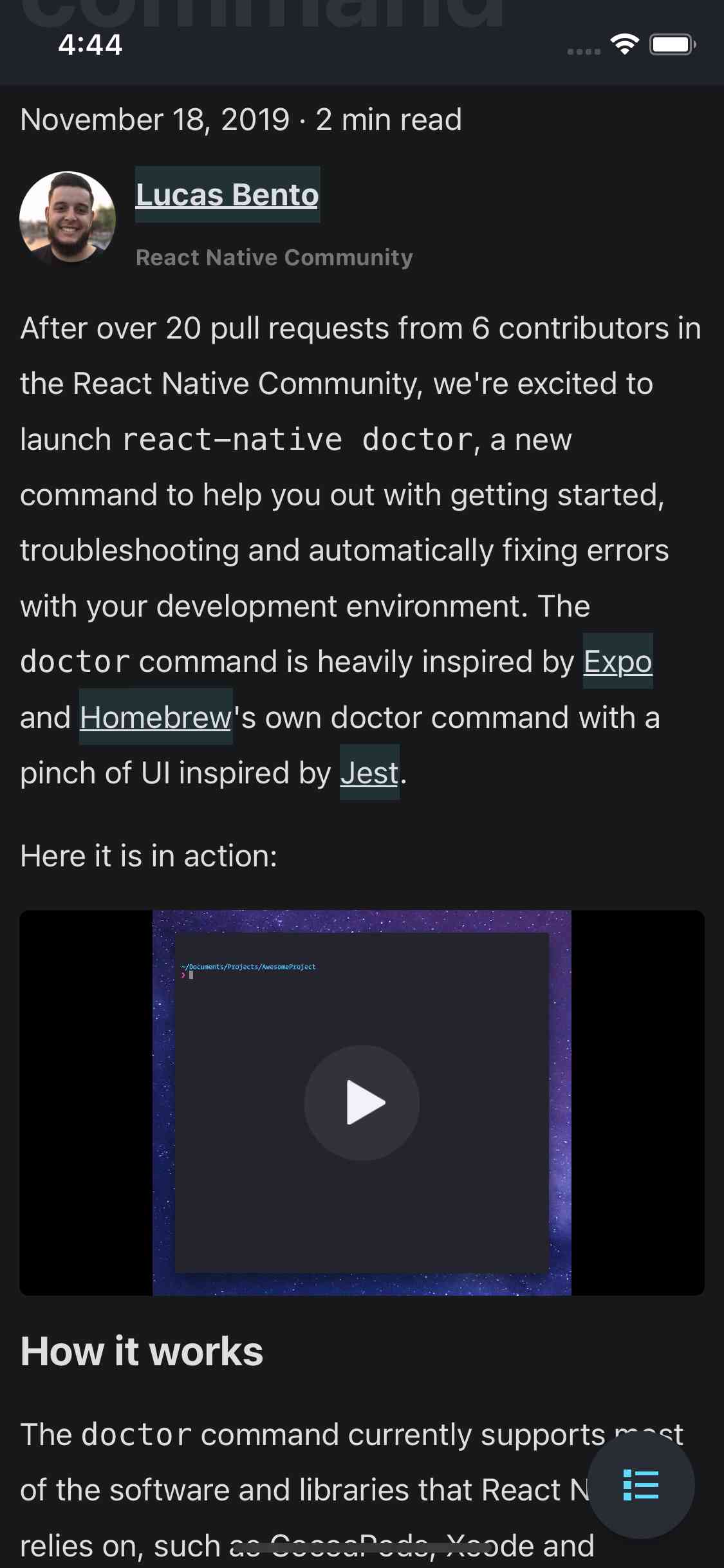 Showcase of a component rendered with React Native Render HTML.